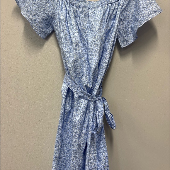 Michael Kors Blue and White Floral Off Shoulder  Sundress Graduation Baby shower - Picture 5 of 9